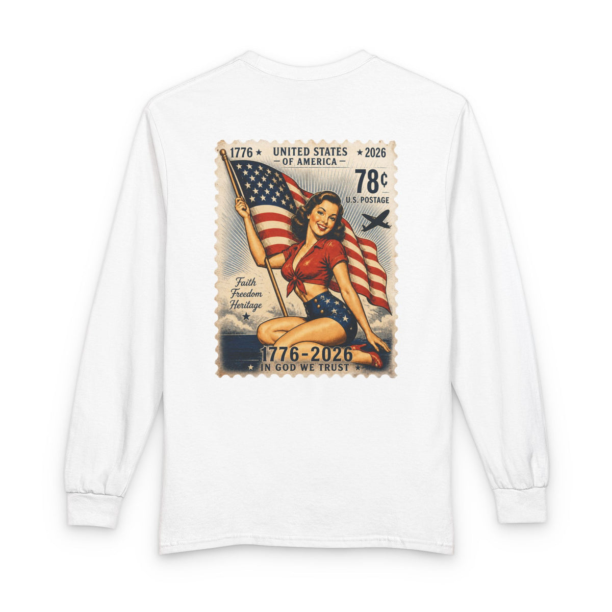 Vintage Pin-Up US Stamp - Long Sleeve T-Shirt