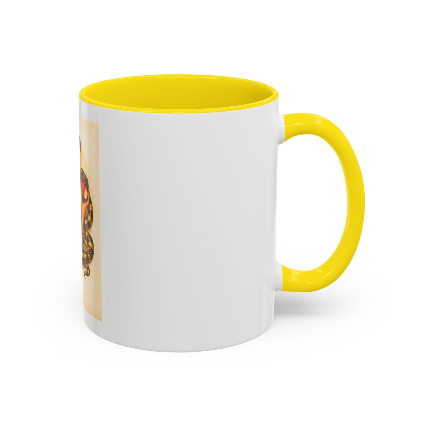 Vintage Pin-Up Coffee Mug – "One Bite Infinite Consequences" Retro Design