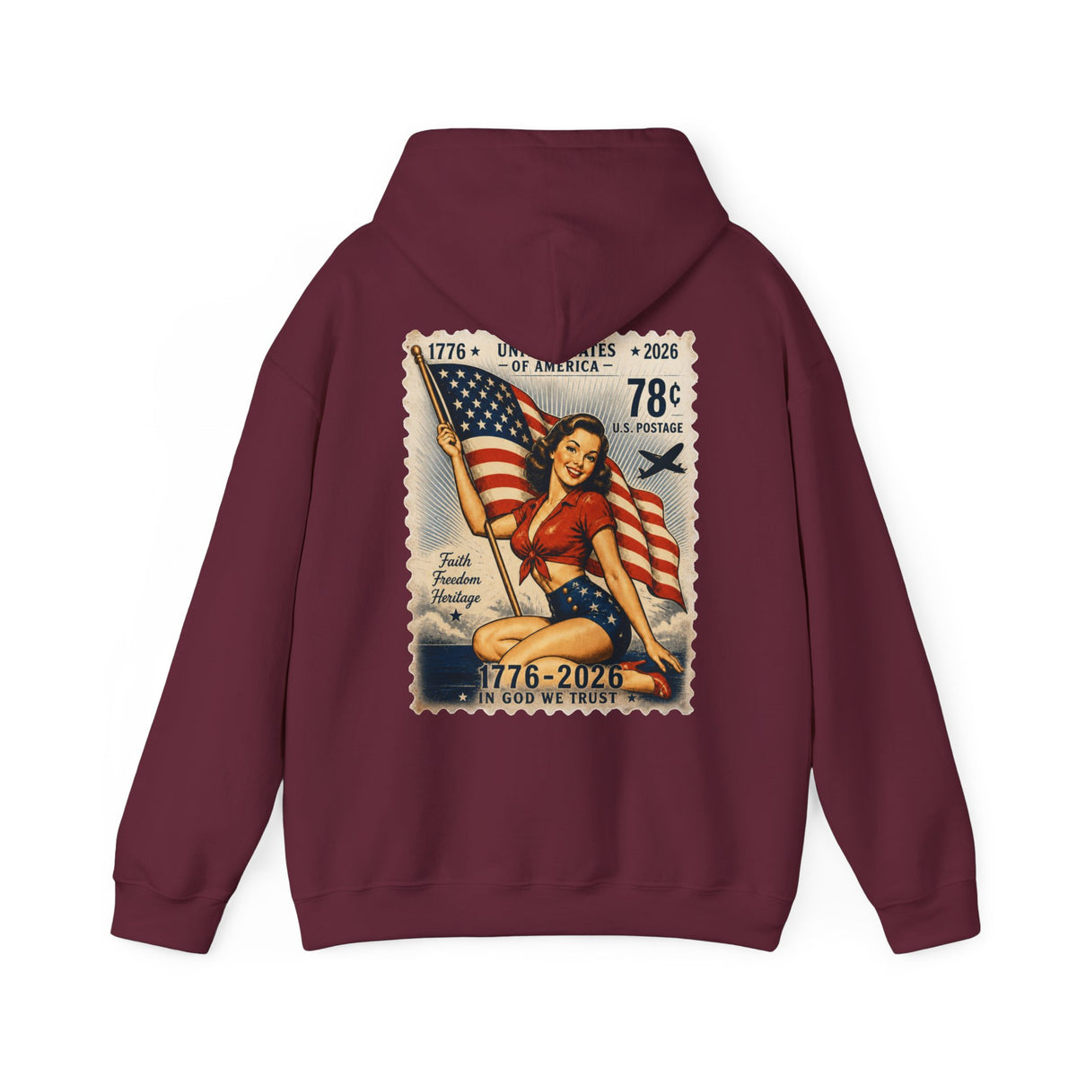 Vintage American Pin Up US Stamp-Hoodie