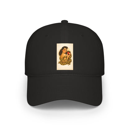 Vintage Pin-Up Rose Patch Baseball Cap