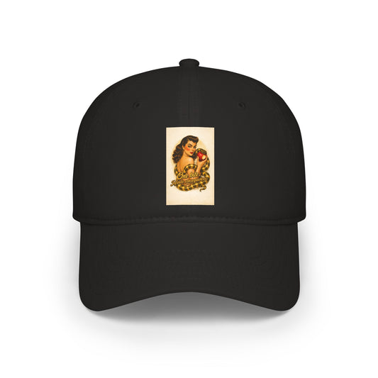 Vintage Pin-Up Rose Patch Baseball Cap