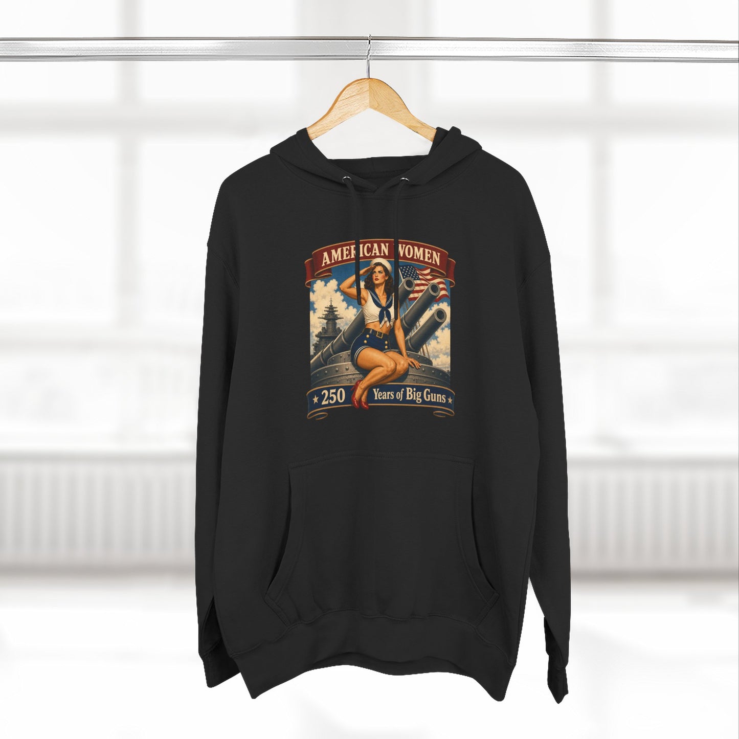 Vintage 'American Women: Years of Big Game' Hoodie — Retro Pinup Graphic Sweatshirt