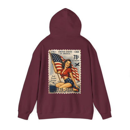 Vintage American Pin Up US Stamp-Hoodie