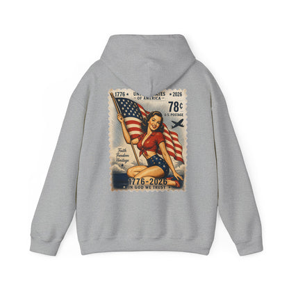 Vintage American Pin Up US Stamp-Hoodie