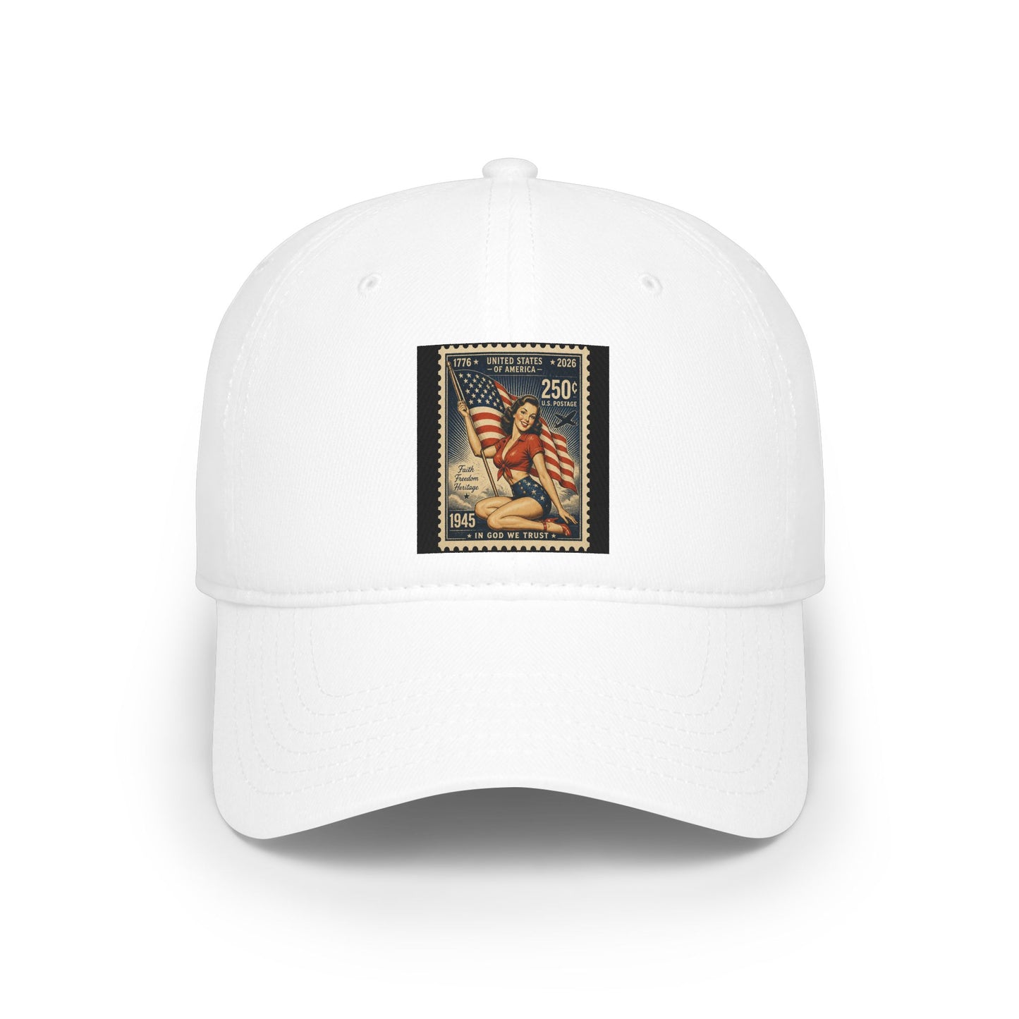 Vintage U.S. Flag Stamp Baseball Cap