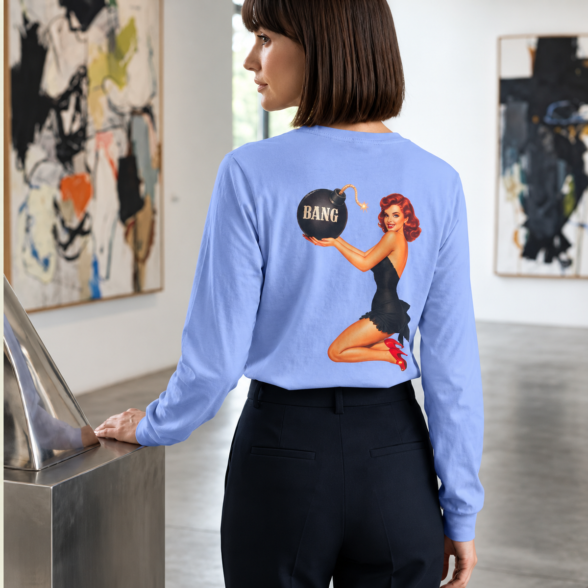 Patriot Pin Up Bang Babe - Long Sleeve T-Shirt