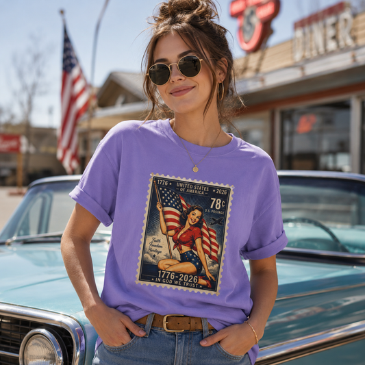 Vintage Patriotic Stamp T-Shirt