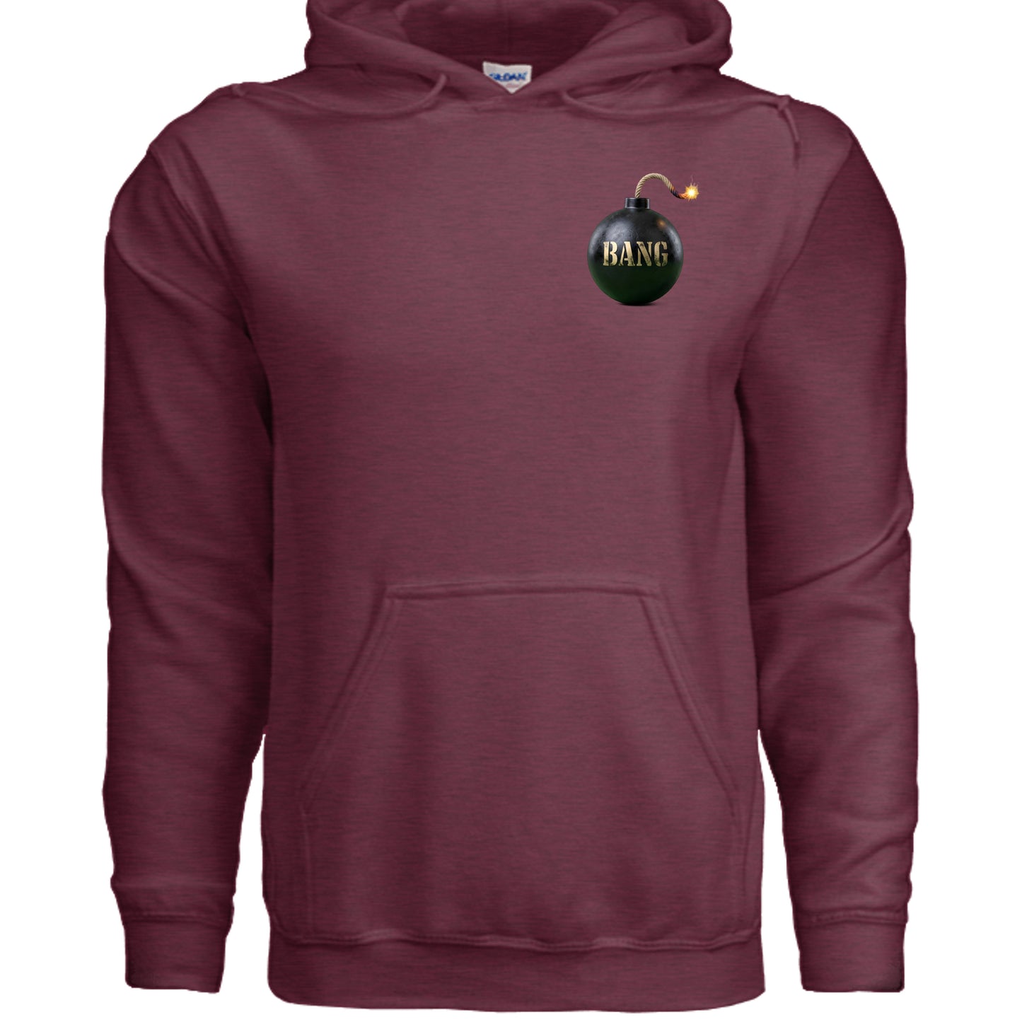 Heather Dark Maroon - G185 - FRONT